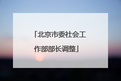 北京市委社会工作部部长调整