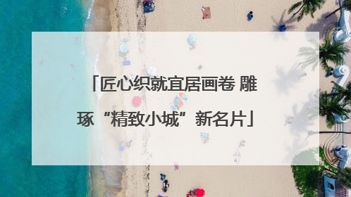 匠心织就宜居画卷 雕琢“精致小城”新名片
