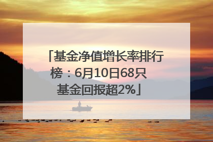 基金净值增长率排行榜：6月10日68只基金回报超2%