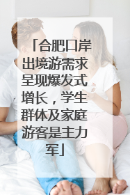 合肥口岸出境游需求呈现爆发式增长，学生群体及家庭游客是主力军