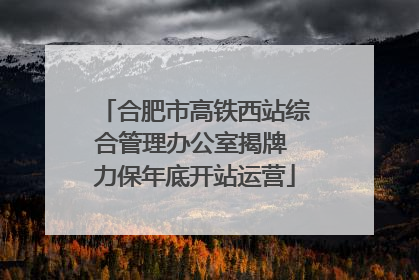 合肥市高铁西站综合管理办公室揭牌 力保年底开站运营