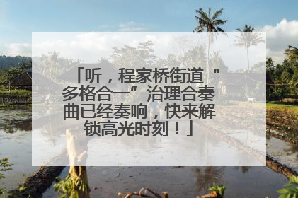 听，程家桥街道“多格合一”治理合奏曲已经奏响，快来解锁高光时刻！