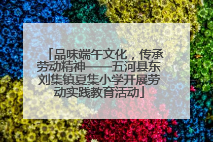 品味端午文化，传承劳动精神——五河县东刘集镇夏集小学开展劳动实践教育活动