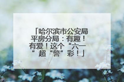 哈尔滨市公安局平房分局：有趣！有爱！这个“六一”超“警”彩！
