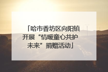 哈市香坊区向阳镇开展“情暖童心共护未来”捐赠活动