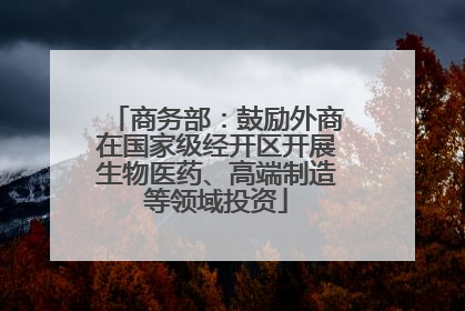 商务部：鼓励外商在国家级经开区开展生物医药、高端制造等领域投资