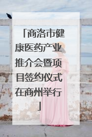 商洛市健康医药产业推介会暨项目签约仪式在商州举行