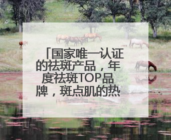 国家唯一认证的祛斑产品，年度祛斑TOP品牌，斑点肌的热门之选