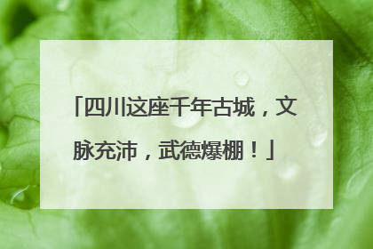 四川这座千年古城，文脉充沛，武德爆棚！
