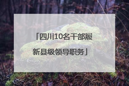 四川10名干部履新县级领导职务
