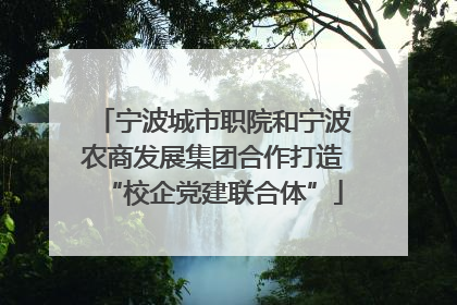宁波城市职院和宁波农商发展集团合作打造“校企党建联合体”