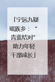 宁远九疑瑶族乡：“青蓝结对” 助力年轻干部成长