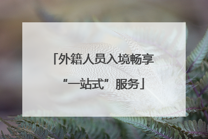 外籍人员入境畅享“一站式”服务