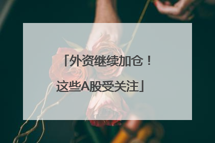 外资继续加仓！这些A股受关注