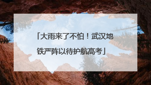 大雨来了不怕！武汉地铁严阵以待护航高考