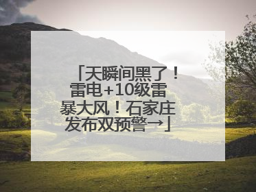 天瞬间黑了！雷电+10级雷暴大风！石家庄发布双预警→
