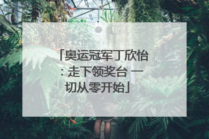 奥运冠军丁欣怡：走下领奖台 一切从零开始