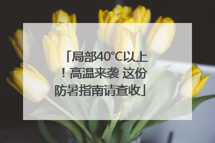 局部40℃以上！高温来袭 这份防暑指南请查收