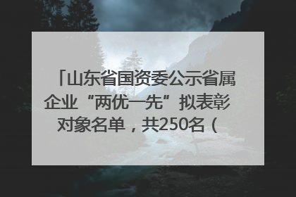 山东省国资委公示省属企业“两优一先”拟表彰对象名单，共250名（个）党员和党组织
