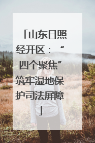 山东日照经开区：“四个聚焦”筑牢湿地保护司法屏障