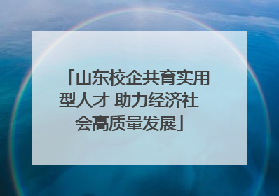 山东校企共育实用型人才 助力经济社会高质量发展
