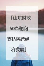 山东财政50条靶向支持民营经济发展