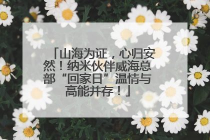 山海为证，心归安然！纳米伙伴威海总部“回家日”温情与高能并存！