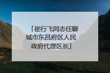崔行飞同志任聊城市东昌府区人民政府代理区长