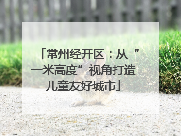 常州经开区：从“一米高度”视角打造儿童友好城市
