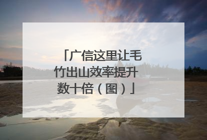广信这里让毛竹出山效率提升数十倍（图）