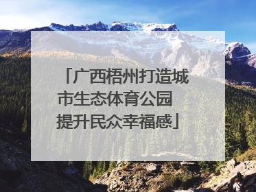 广西梧州打造城市生态体育公园 提升民众幸福感