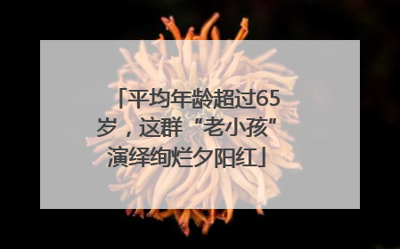 平均年龄超过65岁，这群“老小孩”演绎绚烂夕阳红