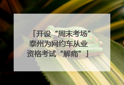 开设“周末考场” 泰州为网约车从业资格考试“解痛”