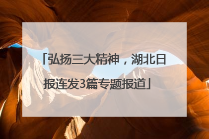 弘扬三大精神，湖北日报连发3篇专题报道