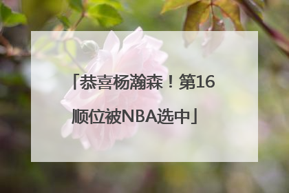 恭喜杨瀚森！第16顺位被NBA选中