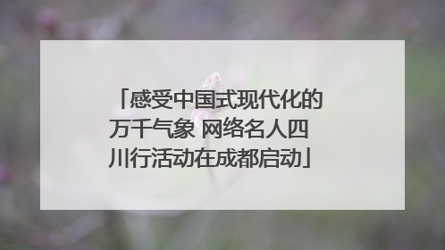 感受中国式现代化的万千气象 网络名人四川行活动在成都启动