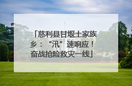 慈利县甘堰土家族乡：“汛”速响应！奋战抢险救灾一线