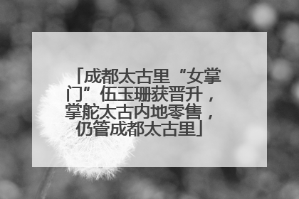 成都太古里“女掌门”伍玉珊获晋升，掌舵太古内地零售，仍管成都太古里