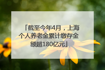 截至今年4月，上海个人养老金累计缴存金额超180亿元
