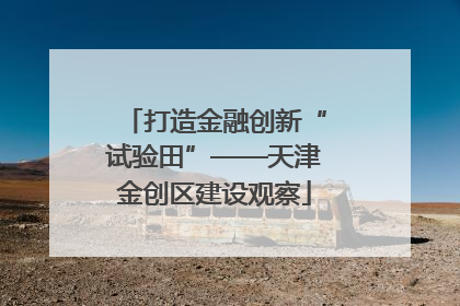 打造金融创新“试验田”——天津金创区建设观察