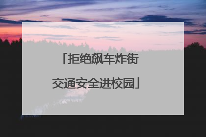 拒绝飙车炸街 交通安全进校园