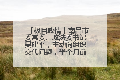 极目政情丨南昌市委常委、政法委书记吴建平，主动向组织交代问题，半个月前还在出席会议