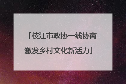 枝江市政协一线协商激发乡村文化新活力