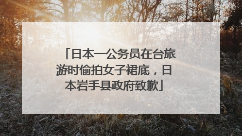 日本一公务员在台旅游时偷拍女子裙底，日本岩手县政府致歉