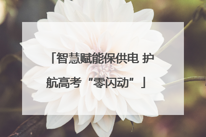 智慧赋能保供电 护航高考“零闪动”
