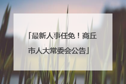 最新人事任免！商丘市人大常委会公告