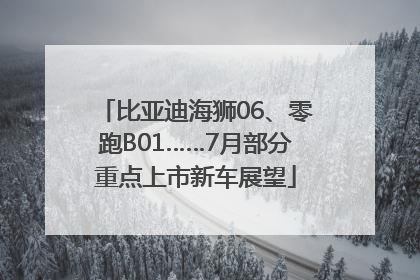 比亚迪海狮06、零跑B01……7月部分重点上市新车展望