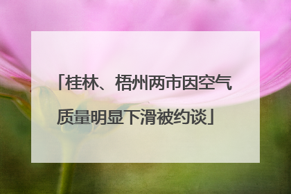 桂林、梧州两市因空气质量明显下滑被约谈