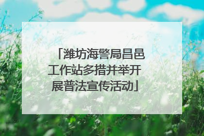 潍坊海警局昌邑工作站多措并举开展普法宣传活动