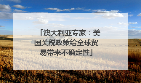 澳大利亚专家：美国关税政策给全球贸易带来不确定性
